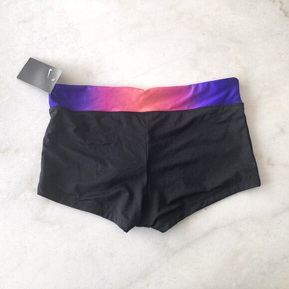 New! NWT Nike black shorts with purple & pink ombre waistband - Picture 2 of 5